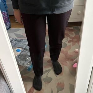 Burgundy elastic waist pants